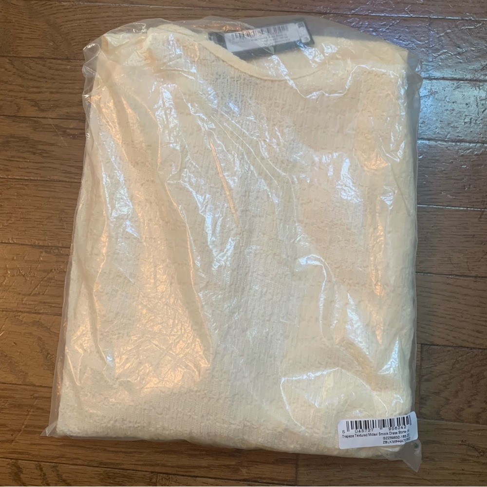 Boohoo Womens Trapeze Textured Midaxi Smock Dress | US 10 , UK 14 | Stone NEW!! - Picture 15 of 15